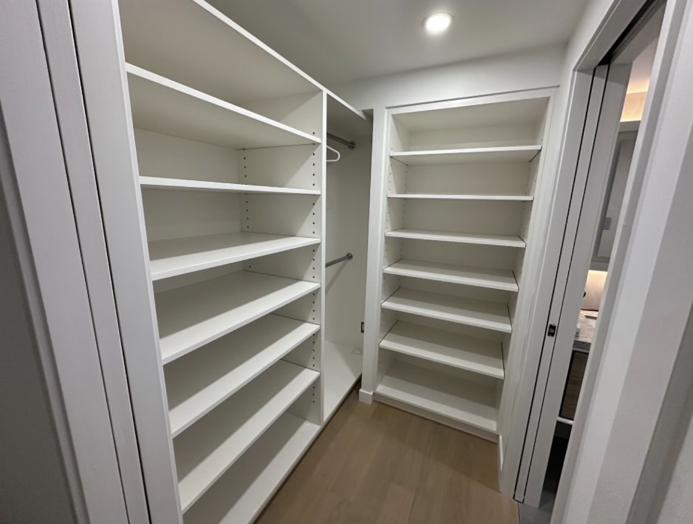 Walk-in closet shelving